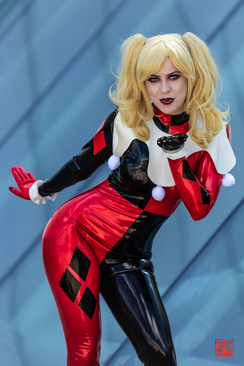 Red and Black Latex Harley Quinn by purplemuffinz Food and Cosplay